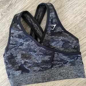 Gymshark Camo Seamless Sports Bra - Black